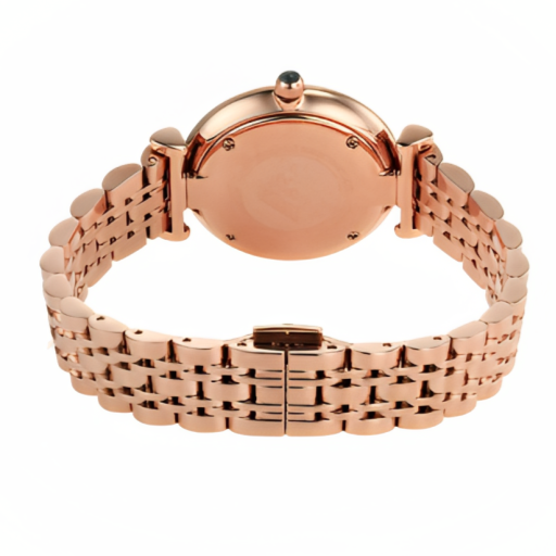 Emporio Armani Rosa Quartz Mother of Pearl Black Dial Rose Gold Steel Strap Watch For Women - AR11372 - Image 5